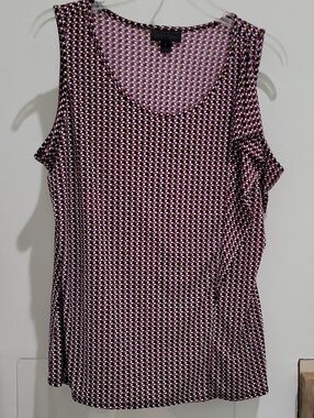 Worthington Pink and Black Geometric Tank Top